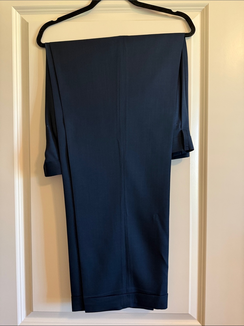 Savane Men's Dress Pants in Dark Navy- pleated front and cuffed- 40x32